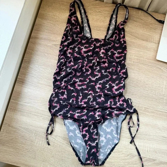 Isabel Marant Swimsuit One Piece Swim Bathing Suit Black Purple Large - Picture 3 of 7